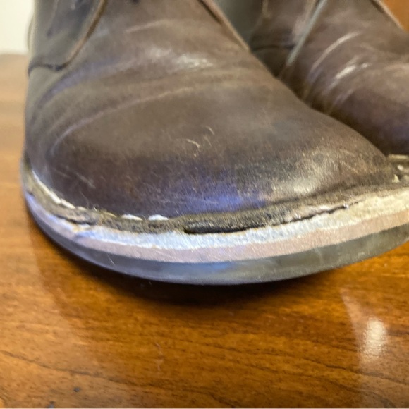 Steve Madden Men’s Dark Brown Leather Hestonn Lace Up Chukka Boot - Picture 9 of 12